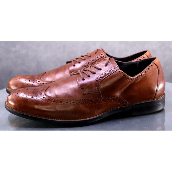 Stacy Adams Men's Wingtip Dress Shoes Size 10 Leather Brown - Picture 2 of 12